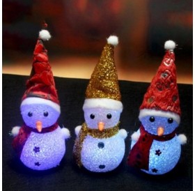 JUEJA Novelty  LED Glowing Christmas Snowman RGB Colour Night Light for Children Romantic Home Decor